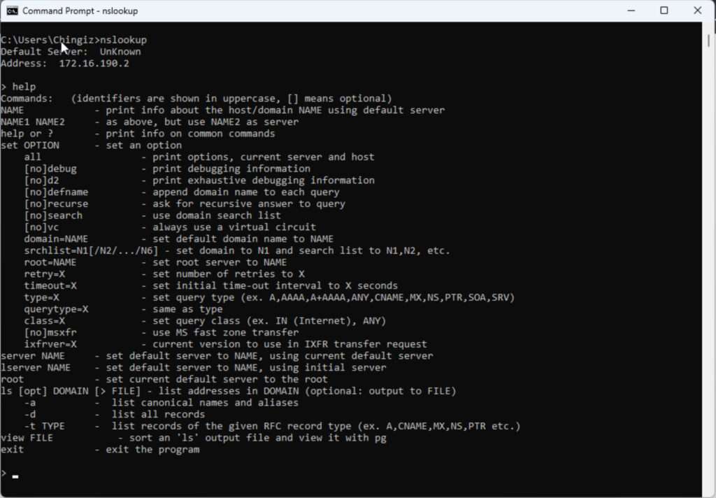 nslookup-help
